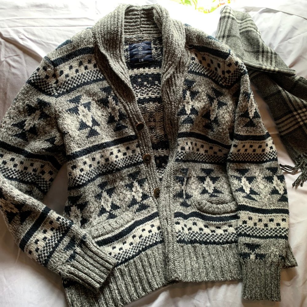 American Eagle AEO Chunky Striped Sweater Large